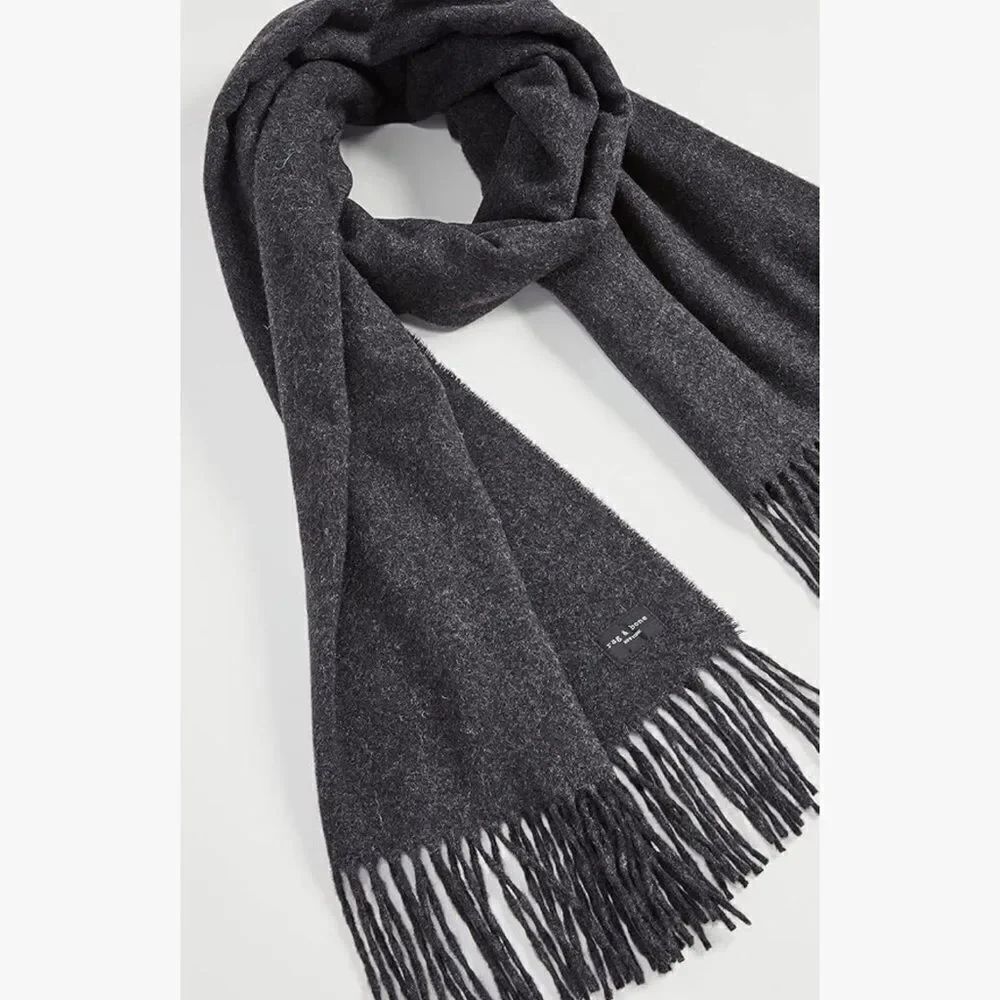 rag & bone Addison Charcoal Gray Scarf